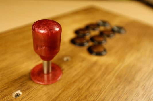 P002 - "Red Beyrl Sword" - Arcade Stick Topper w/ matching Dust Washer